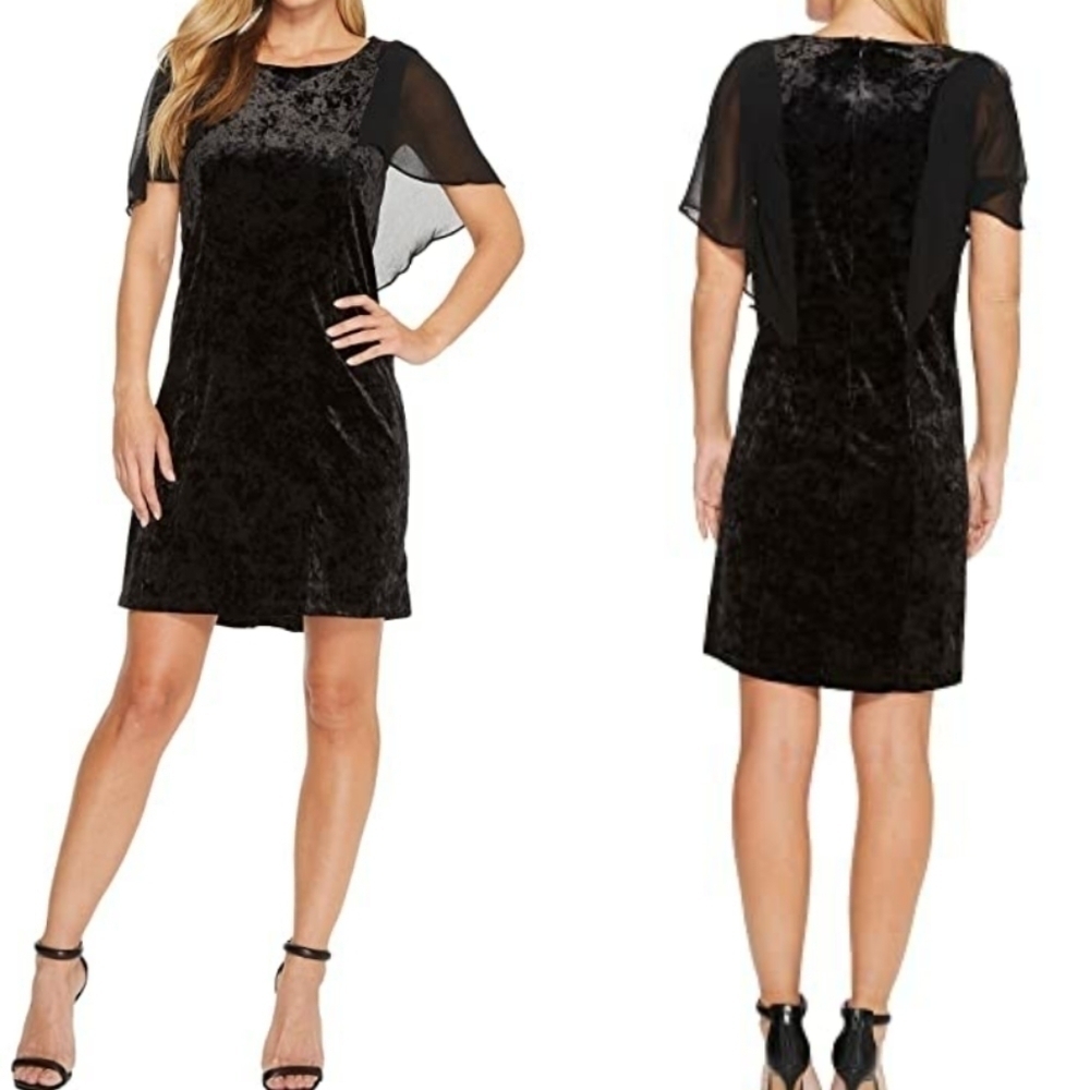 B by Bobeau Pery Velvet Cape Dress